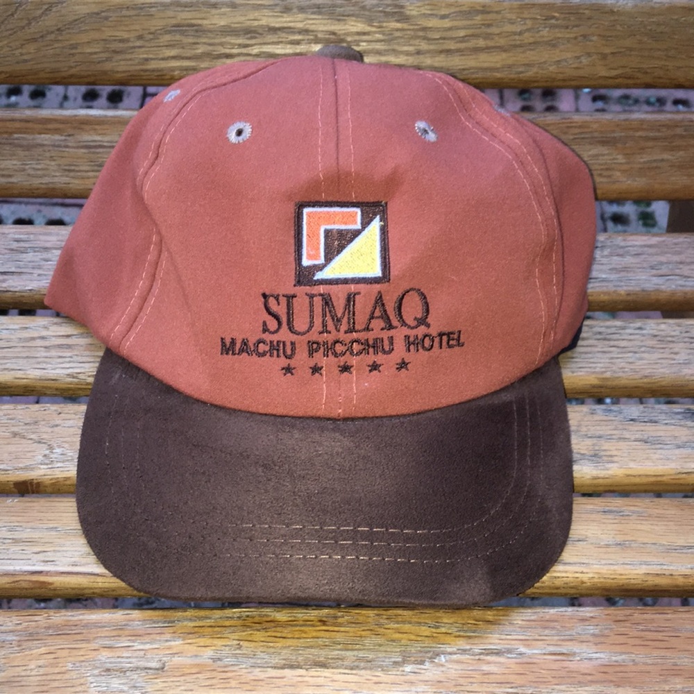 Sumaq Machu Picchu Hotel suede brim hat 6 panel adjustable back strap cap